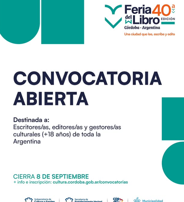 Convocatoria de actividades para la 40ª Feria del Libro Córdoba 2026